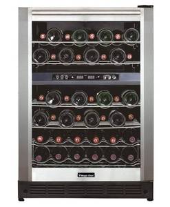 lot 10 image: Magic Chef 44 Bottle Dual Zone Wine Cooler in Stainless Steel (New, freight damage)