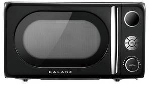 lot 12 image: 0.7 cu. Ft. 700-Watt Countertop Microwave in Black, Retro (New, freight damage)