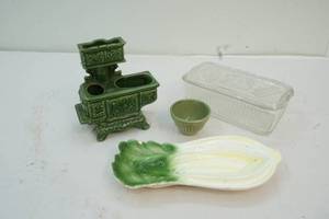 vintage glass butter container