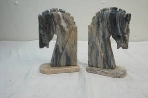 Italian marble horse book ends