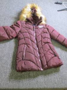 reebok girls hooded puffer jacket s...