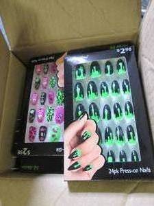 box of halloween fake nails, pokemo...