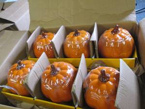 18 ceramic pumpkins treat jars...