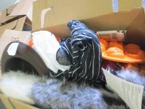 box of halloween items...