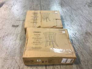 Winsome Cassie Round Accent Table with Glass Customer Returns See Pictures