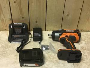 RIDGID 18V OCTANE Brushless Cordless 12 in. Impact Wrench Kit with (1) 4.0 Ah Battery and Charger Customer Returns See Pictures