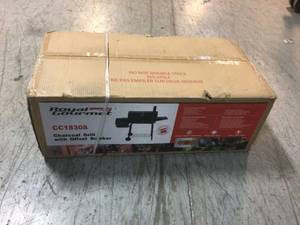 Charcoal Grill in Black with Offset Smoker and Side Table by Royal Gourmet Customer Returns See Pictures