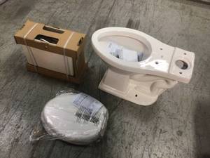Lexington Tall Height 2-Piece 1.28 GPF Single Flush Elongated Toilet with Slow Close Seat in White by American Standard Customer Returns See Pictures
