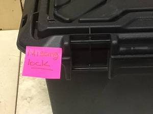 Plano 16 qt. Storage Crate  Missing latch Customer Returns See Pictures