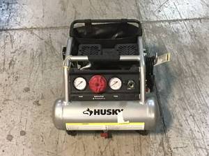 Husky 1 Gal. Portable Electric-Powered Silent Air Compressor Customer Returns See Pictures