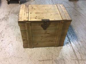 Gray Wood Large Antiqued Wooden Home Chest Customer Returns See Pictures