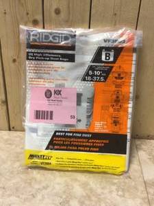 RIDGID High-Eff. Size B Dust Collection Bags for 5-8 Gal. Shop-Vac Branded Vacs, 5-10 Gal. RIDGID Vacs, except HD0600 (2-Pack) Customer Returns See Pictures