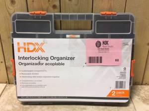 HDX 15-Compartment Interlocking Small Parts Organizer in Black (2-Pack) Customer Returns See Pictures