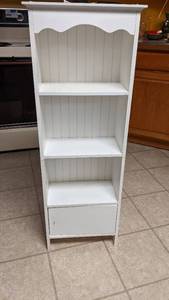 lot 17 image: Adorable White Bookshelf-44 x 8.75 x 16