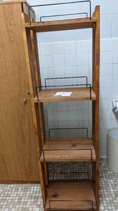lot 26 image: Rustic Wood and Metal Shelf