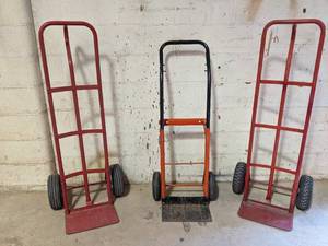 lot 77 image: 3 hand trucks 2 Loop Handle 600lb Capacity