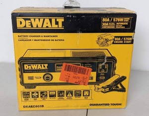 lot 33 image: DeWalt, 30 Amp Automotive Portable Car Battery Charger with 80 Amp Engine Start and Alternator Check