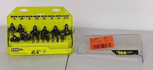 lot 65 image: RYOBI, Shank Carbide Router Bit Set (15-Piece)