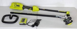 lot 69 image: RYOBI, 40V Expand-It Cordless Battery Attachment Capable String Trimmer with Battery Charger (Tool Only)