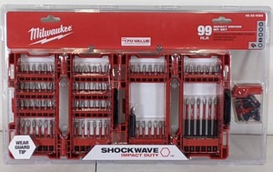 lot 37 image: Milwaukee Shockwave 99 Piece Driver Bit Set
