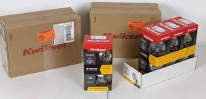 lot 20 image: Kwikset, Satin Nickel Single Cylinder Deadbolt featuring SmartKey Security with Microban Antimicrobial Technology (8 Boxes)