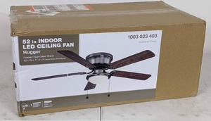 lot 94 image: Hugger 52 in. LED Gunmetal Ceiling Fan