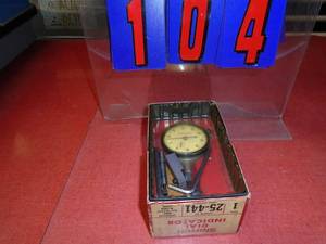 lot 104 image: Starret dial indicator in original box. As shown.