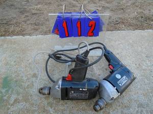 lot 112 image: Qty of 2 Craftsman 110 volt drills. Tested & works. As shown.
