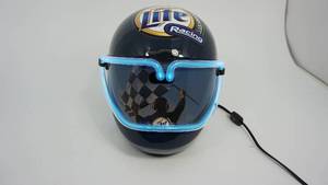 lot 1 image: Black Miller Lite Beer Racing Helmet With Neon Lights For In A Bar