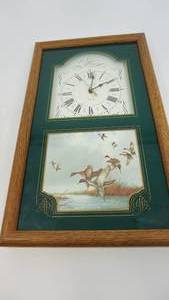 lot 14 image: Wood Framed Battery Operated Ingraham Quartz Clock-14   x  24