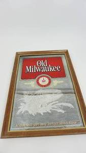 lot 23 image: Framed Old Milwaukee Fine Premium Lager Beer   It doesnt get any better than this--18 12  x  26 12