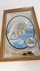lot 27 image: Framed Hamms American Bear Collection   1993   Polar Bear Sign-Third In A Row Series Sign--15 14  x  23 34