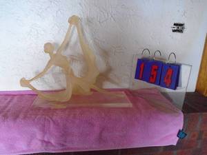 lot 154 image: Sculptured acrylic figure. Has a few repairs. As shown.
