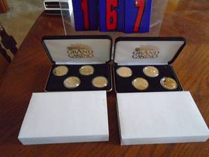 lot 167 image: Qty of 2 set of Grand casino coins. As shown.