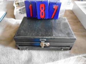lot 187 image: Loaded jewelry box with contents. As shown.
