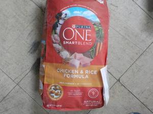 8 lb. Bag Purina One dog food...
