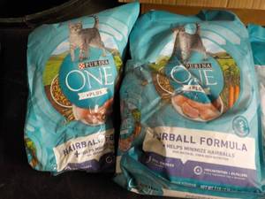 2 - 3.5 bags Purina One Cat food...