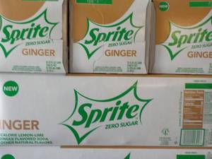 4 - 12 packs sprite Ginger Zero Sug...