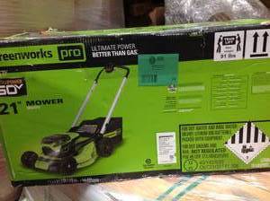 lot 69 image: GreenWorks Pro 21 Lawn Mower - With 2 Batteries - review all pictures