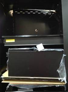 lot 74 image: Husky 3-Piece Heavy Duty Welded Steel Garage Storage System in Black (64 in. W x 81 in. H x 24 in. D) - has damage - review all pictures