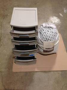 lot 80 image: Mix Lot of Storage Organizer and Bed Sheets - good condition - review all pictures