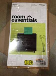 lot 90 image: Modern 3 Drawer Dresser - Room Essentials - good condition - review all pictures