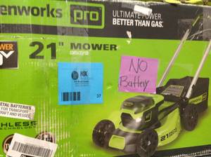lot 37 image: GreenWorks Pro 21  Mower Tool Only  - review all pictures