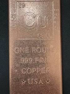 1 Pound .999 Fine Copper Ingot
