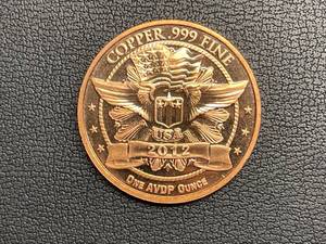 1 Ounce .999 Fine Copper Round