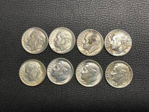 8 Uncirculated Silver Dimes