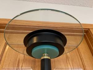 lot 30 image: Metal Floor Lamp With Glass Top