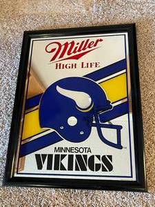lot 35 image: Miller High Life Vikings Framed Mirror