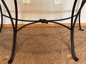 lot 40 image: Metal Accent Table with Glass Top