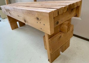 lot 52 image: Handmade Wooden Garden Bench